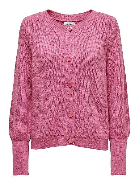 ONLY Rundhals- Strickjacke Damen Pink günstig online kaufen