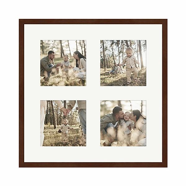 WANDStyle Galerierahmen G950 in Nussbaum 40 x 40 cm für 4 Bilder im Format günstig online kaufen