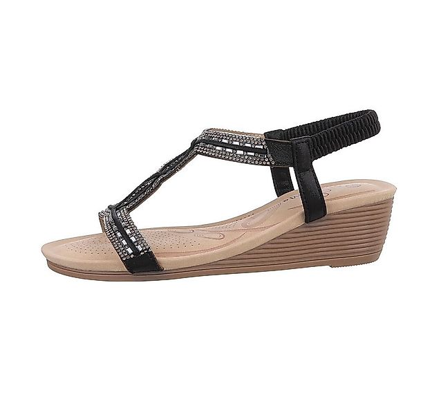 Ital-Design Elegante Wedge-Sandalen mit Komfort- und Stilelementen Keilsand günstig online kaufen