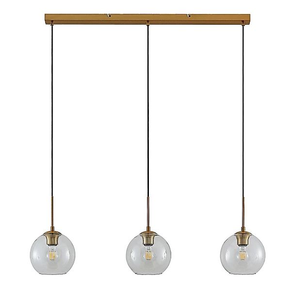 Lindby Pendelleuchte Grady 9627937 Modern in Gold Messing aus Metall 3-flam günstig online kaufen