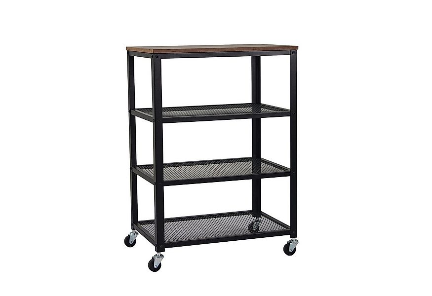relaxdays Servierwagen Rollwagen 4 Ebenen Industrial, (1 St) günstig online kaufen