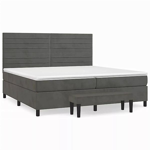 Vidaxl Boxspringbett Mit Matratze Dunkelgrau 200x200 Cm Samt günstig online kaufen