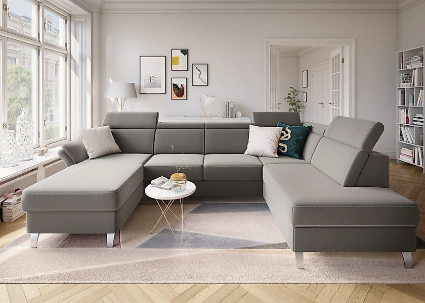 sit&more Wohnlandschaft »Vincenzo U-Form« inklusive Kopfteilverstellung, wa günstig online kaufen