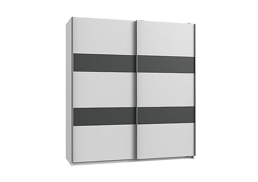 Wimex Schwebetürenschrank in WEISS + GRAPHIT mit 2 Türen und 2 Einlegeböden günstig online kaufen