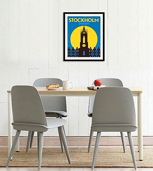 queence Bild "Stockholm", Stadt-Städte-Gebäude-Schriftzug-Schriftzüge-Schwe günstig online kaufen