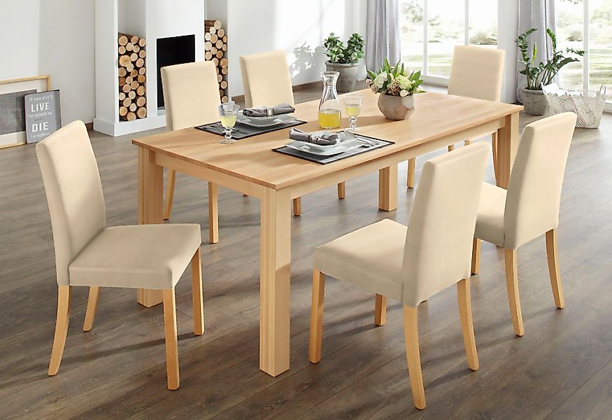 Home affaire Essgruppe Set, 7 Stk. tlg. Tischgruppe im Landhaus Stil, Tisch günstig online kaufen