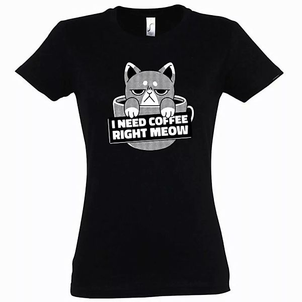 Youth Designz T-Shirt "I Need Coffee Right Meow" Damen Shirt mit lustigem F günstig online kaufen