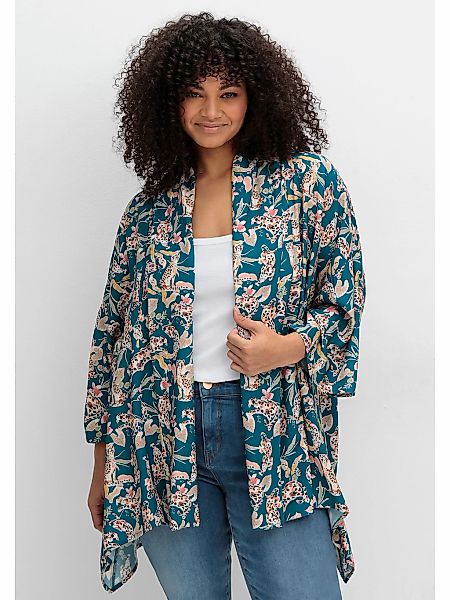 sheego by Joe Browns Longbluse "Große Größen", im Kimono-Stil, mit Blumendr günstig online kaufen