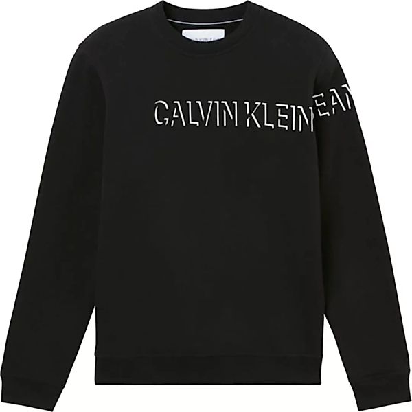 Calvin Klein Jeans Shadow Logo Sweatshirt Mit Rundhalsausschnitt M Ck Black günstig online kaufen