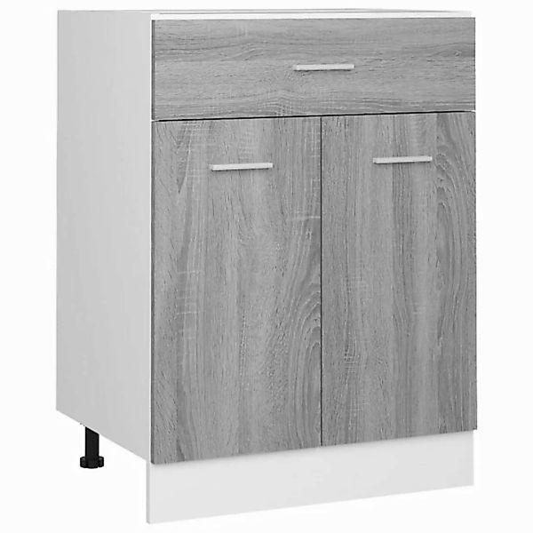 vidaXL Unterschrank Unterschrank mit Schublade Grau Sonoma 60x46x81,5 cm Kü günstig online kaufen