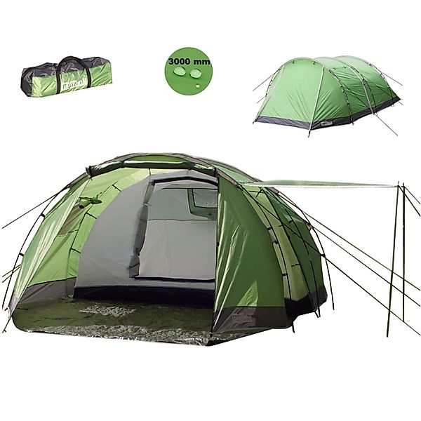TRUTZHOLM Tunnelzelt für 4 Personen Familienzelt Campingzelt Grün günstig online kaufen