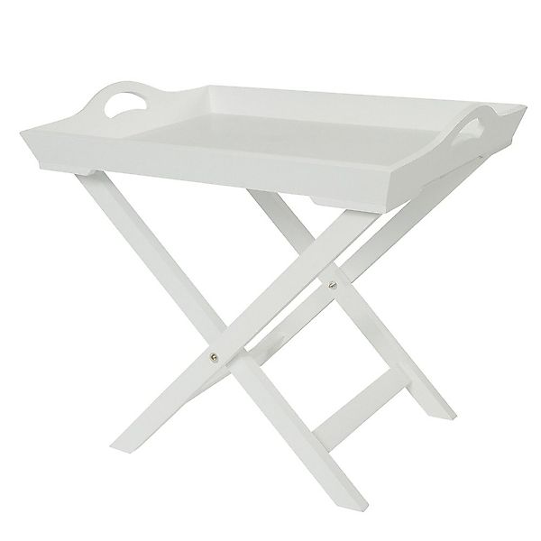 LebensWohnArt Beistelltisch Tabletttisch GIGI weiss 57cm günstig online kaufen