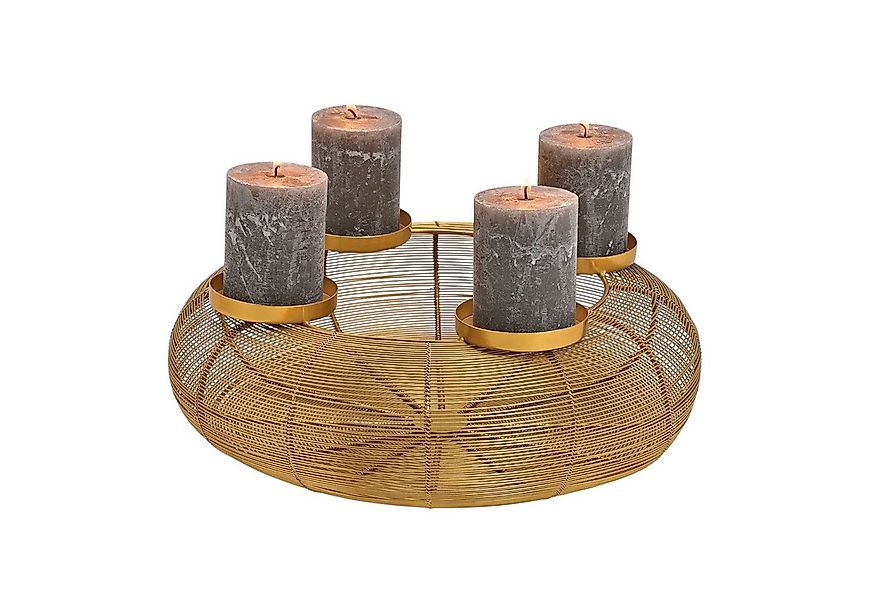 Macosa Home Adventskranz Silber Gold od. Schwarz Metall 38 cm modern, Elega günstig online kaufen