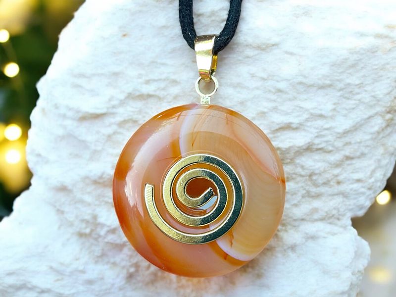 Steinfixx® Lange Kette echter Edelsteindonut 30 günstig online kaufen