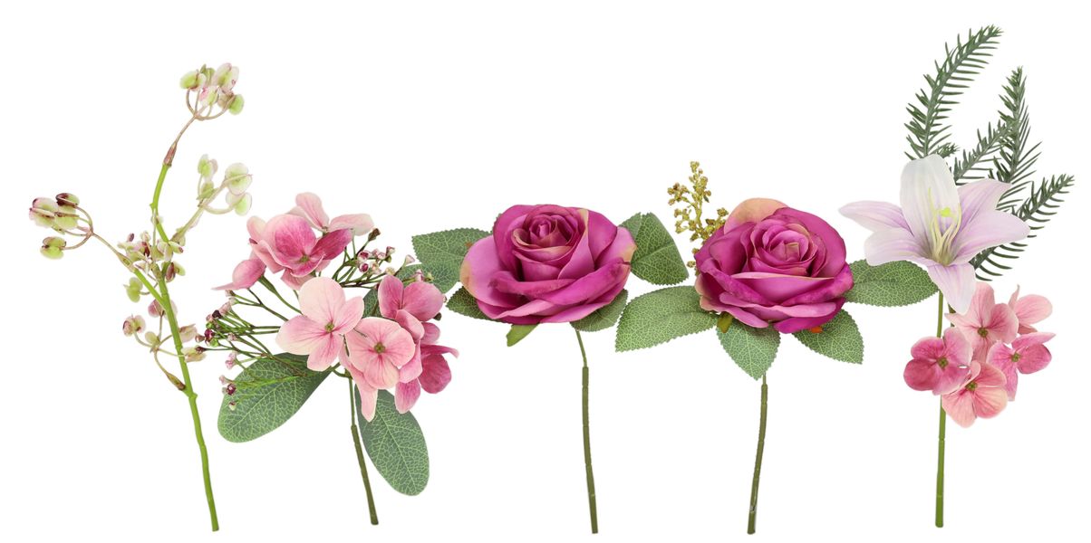 I.GE.A. Kunstblume "Kunstblumen-Strauß Rosen Lilien Hortensie" Blumenstrauß günstig online kaufen