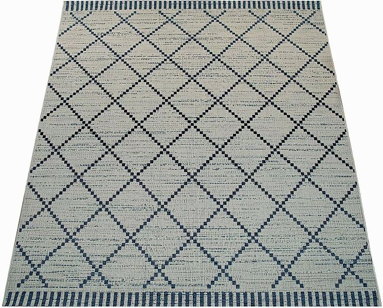 Paco Home Teppich »Kortrijk 742«, rechteckig, 4 mm Höhe, Flachgewebe, Raute günstig online kaufen