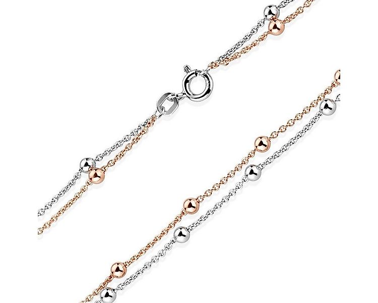 Materia Collierkettchen Damen Kugelkette bicolor doppelreihig CO-33-Rose, a günstig online kaufen