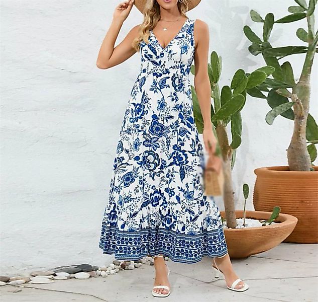 AFAZ New Trading UG Sommerkleid Damen Sommerkleid Neckholder Ärmellos A-Lin günstig online kaufen