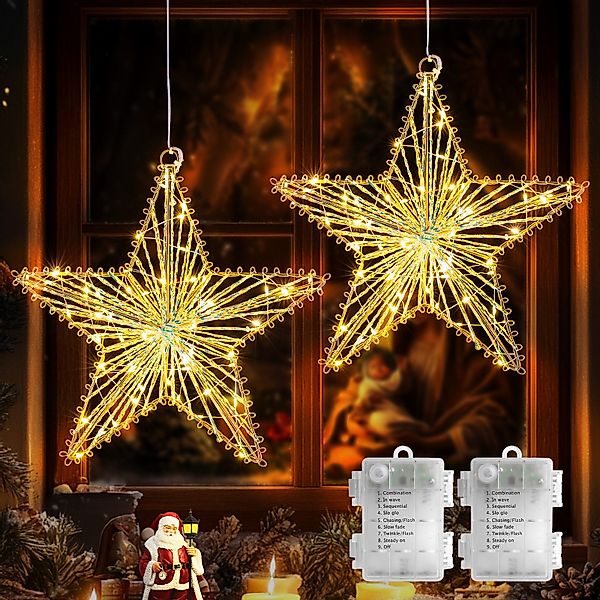 Elegear LED Dekolicht Faltbar Stern Fensterdeko, günstig online kaufen
