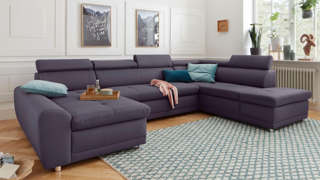 sit&more Wohnlandschaft "Riva U-Form" wahlweise mit Bettfunktion günstig online kaufen