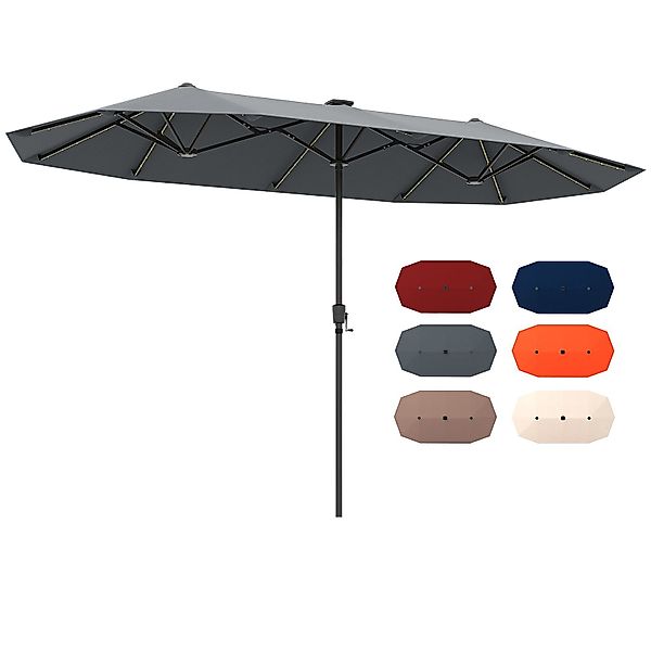 KOMFOTTEU Sonnenschirm, Doppelsonnenschirm mit LED, Kurbel günstig online kaufen