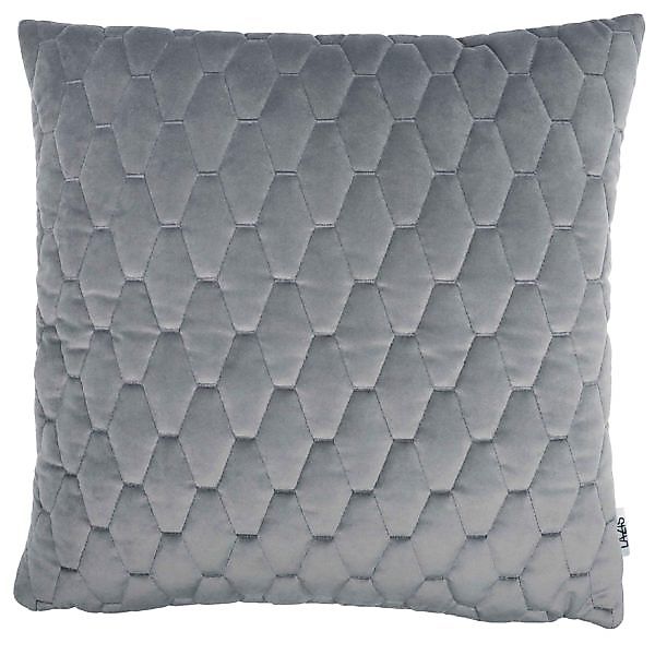 Kissenhülle Borris 60 x 60 cm - gesteppter Samt Grau günstig online kaufen