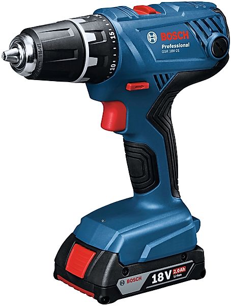 Bosch Professional Akku-Bohrschrauber GSR 18 V-21 mit 2x 2.0 Ah Akkus & L-B günstig online kaufen