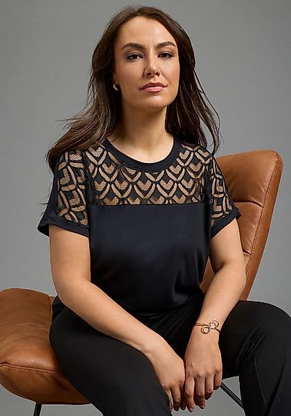 Laura Scott CURVE T-Shirt figurumspielende Passform, mit Rundhalsausschnitt günstig online kaufen