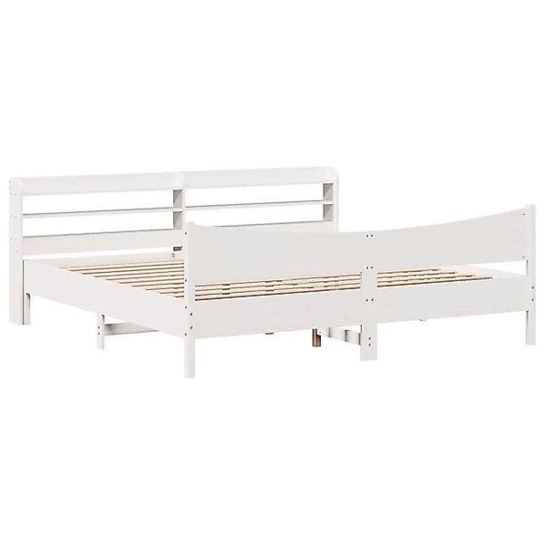 vidaXL Massivholzbett mit Kopfteil Weiß 200x200 cm Kiefer 3307033 günstig online kaufen