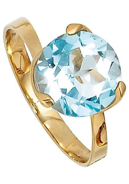 JOBO Goldring, 585 Gold mit Blautopas günstig online kaufen