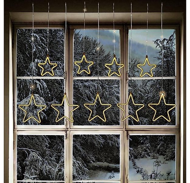 FHS LED-Lichtervorhang 35079 LED Lichtervorhang 4 Kleine 5 große Sterne günstig online kaufen