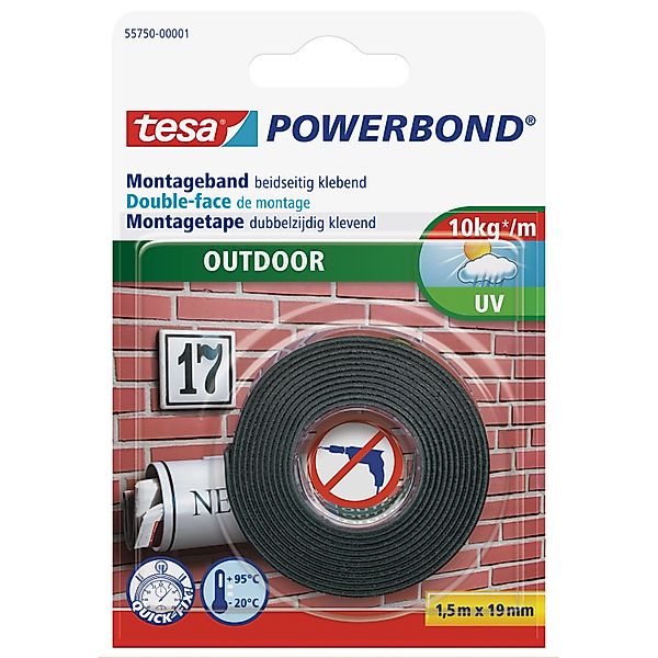 Tesa Powerbond Montageband Outdoor 1,5 m x 19 mm günstig online kaufen