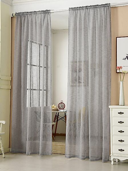 Woltu Gardine, Kräuselband (2 St), halbtransparent, günstig online kaufen