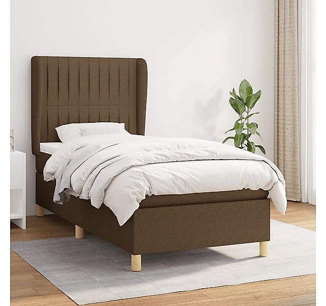 Vidaxl Boxspringbett Mit Matratze Dunkelbraun 100x200 Cm Stoff günstig online kaufen