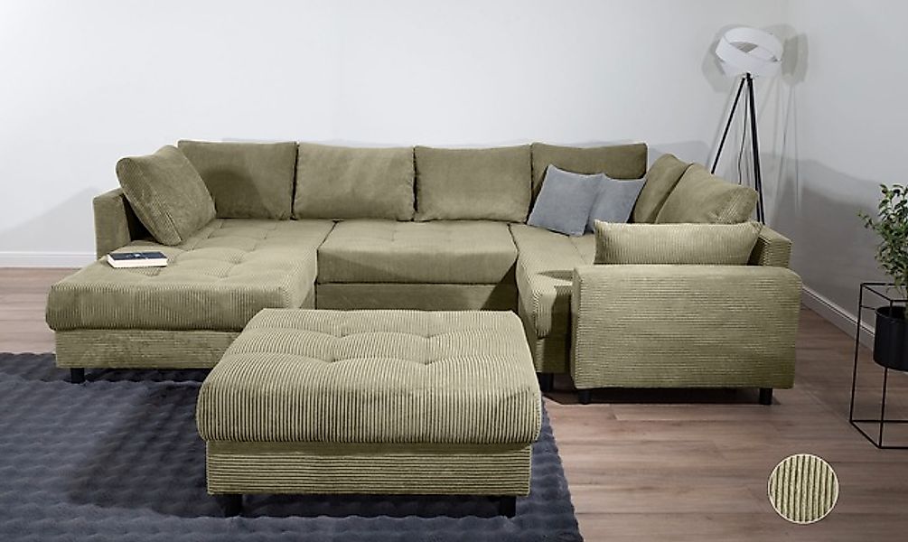 COLLECTION AB Wohnlandschaft »Toni U-Form mit Armlehne« inkl. Hocker und Zi günstig online kaufen