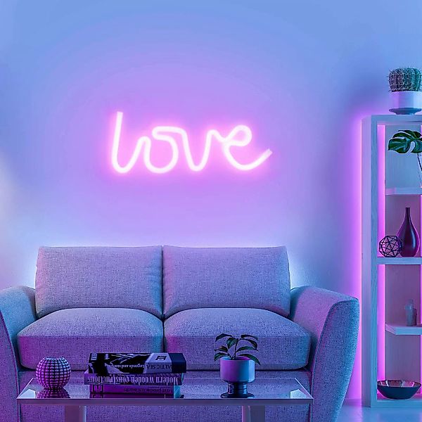 LED-Wandleuchte Neon Love, USB günstig online kaufen