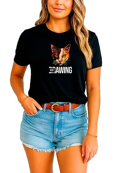 Banco T-Shirt Damen Kurzarm Rundhals Katze günstig online kaufen