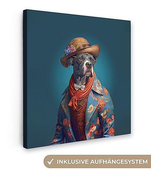 OneMillionCanvasses® Leinwandbild Hund - Jacke - günstig online kaufen