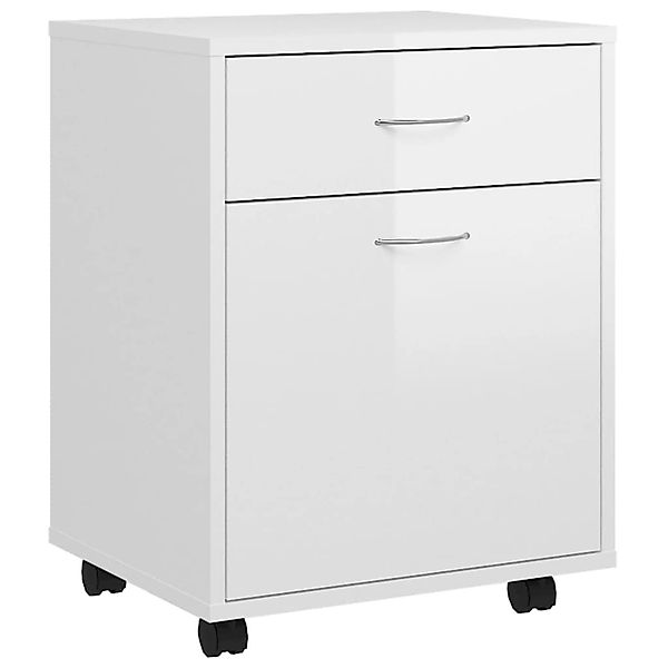 vidaXL Rollschrank Hochglanz-Weiß 45x38x54 cm Holzwerkstoff günstig online kaufen