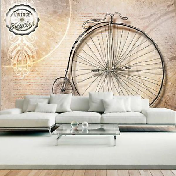 artgeist Fototapete Vintage bicycles - sepia sand Gr. 300 x 210 günstig online kaufen