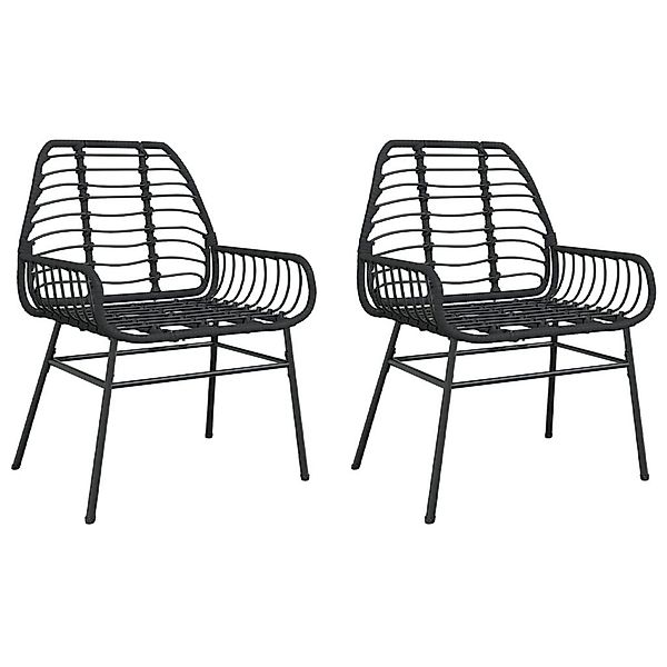 vidaXL Gartenstuhl Gartenstühle 2 Stk. Schwarz günstig online kaufen