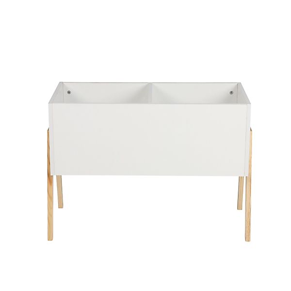 relaxdays Spielzeugtruhe Kindertruhe mit Holzbeinen, weiß günstig online kaufen