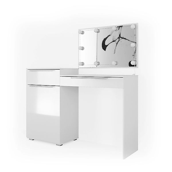 Vicco Schminktisch Lilli Weiß 135 cm mit LED Beleuchtung günstig online kaufen
