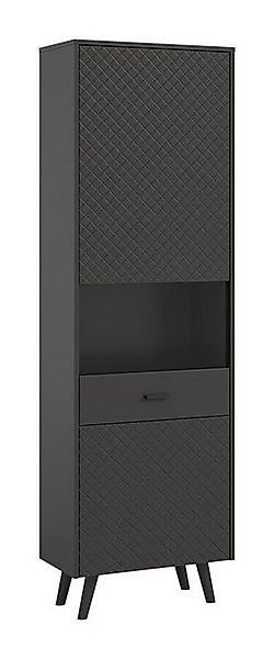 xonox.home Vitrine Vitrine Linea, grau Vitrine dunkel, Wohnzimmerschrank 60 günstig online kaufen