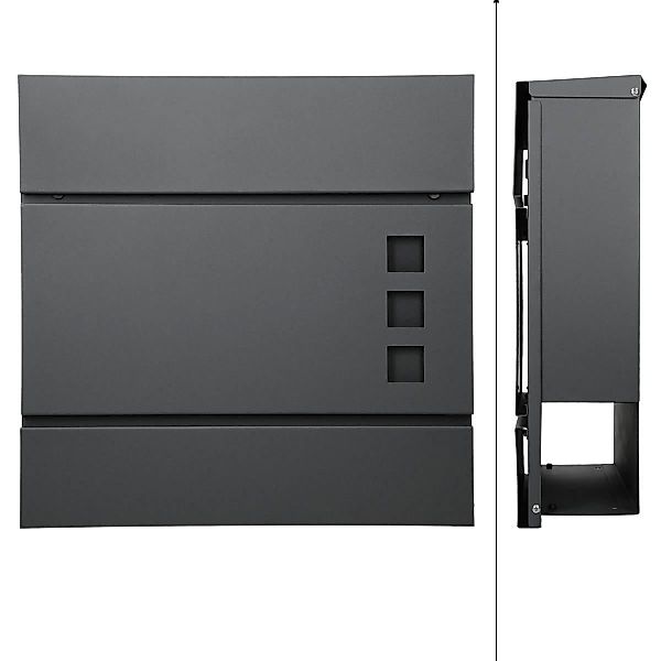ECD Germany Standbriefkasten Zeitungsfach Anthrazit mit Pfosten Anthrazit 1 günstig online kaufen