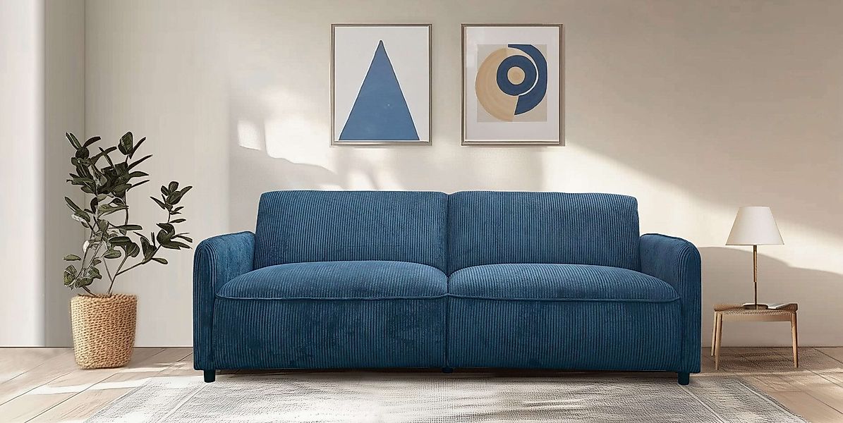 Dorel Home 3-Sitzer Allie Curved Schlafsofa günstig online kaufen