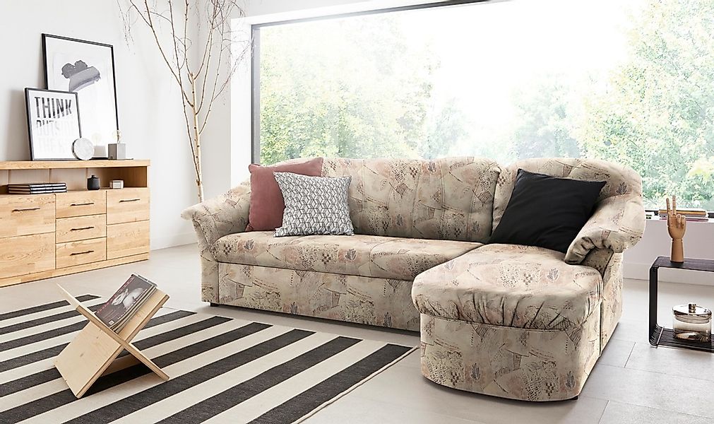 DOMO collection Ecksofa "Pegnitz, elegante Rückensteppung, kompakte Stellma günstig online kaufen
