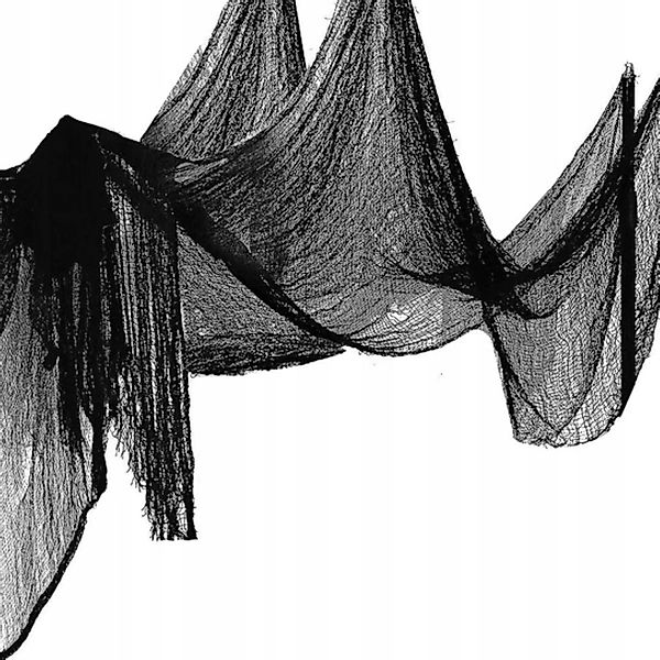 Festivalartikel Fensterdekoration Dekorative schwarze Netz-Gardine 76x228 günstig online kaufen