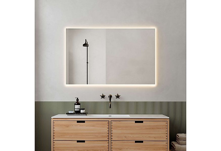 Loevschall LED-Lichtspiegel Nibe, Spiegel mit LED-Hintergrundbeleuchtung, Q günstig online kaufen