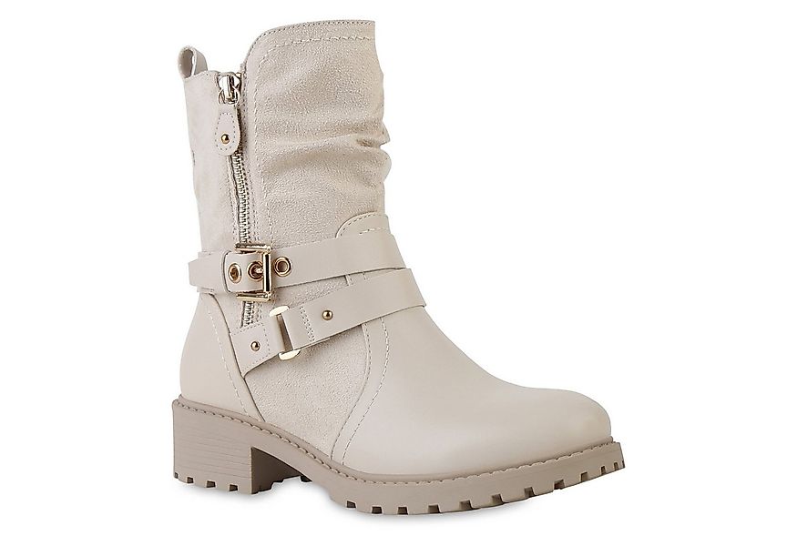 VAN HILL 841452 Bikerboots Damen Leicht Gefütterte Biker Boots Stiefeletten günstig online kaufen